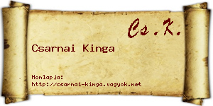 Csarnai Kinga névjegykártya