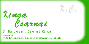 kinga csarnai business card